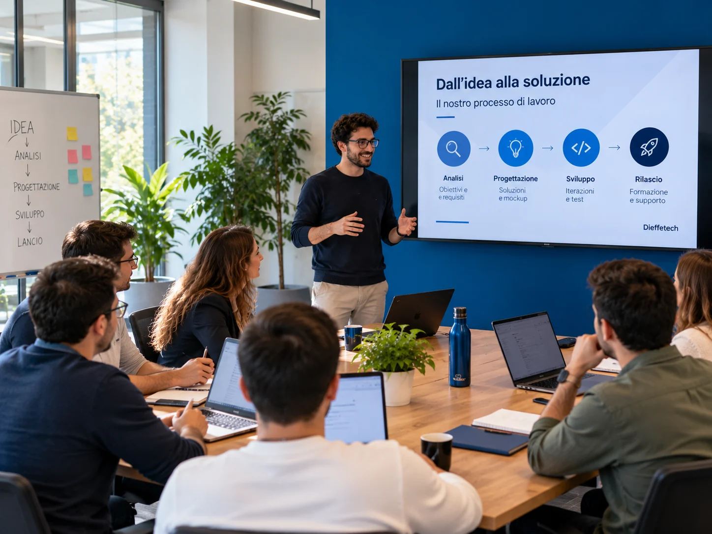 Una sessione di formazione interna in Dieffetech